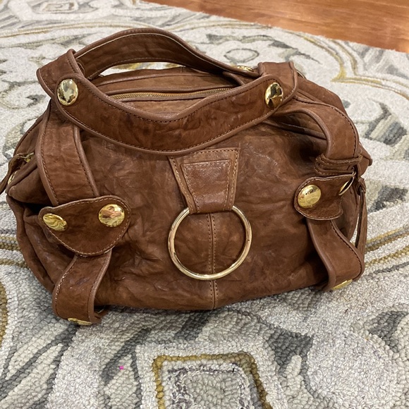 💕 Gustto Baca vintage brown Italian soft leather large satchel $690 💕 - Picture 16 of 16